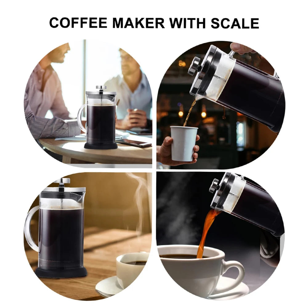 350 Ml French Press Pot Borosilicate Glass Coffee Maker Cold Brew Tea
