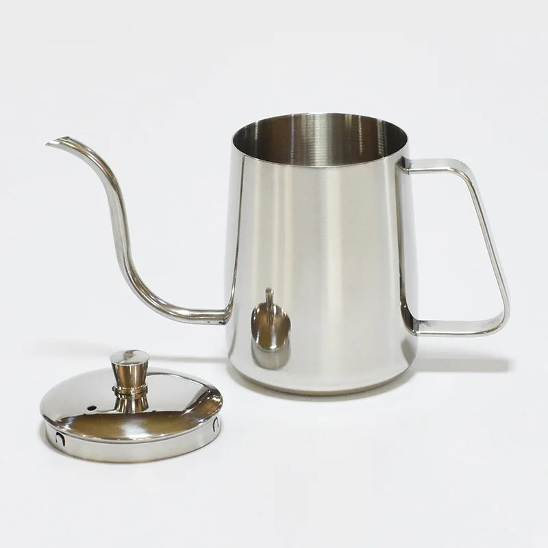 Hot sell 350/600ml hand drip coffee pouring kettle 304 stainless steel pour over gooseneck tea pot for kitchen hotel