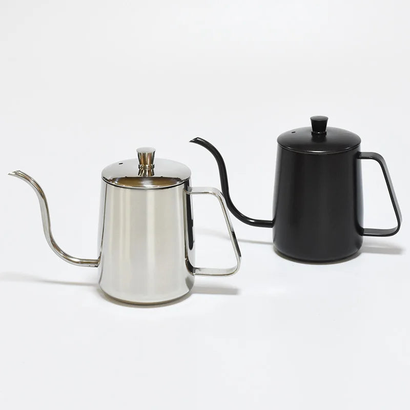Hot sell 350/600ml hand drip coffee pouring kettle 304 stainless steel pour over gooseneck tea pot for kitchen hotel