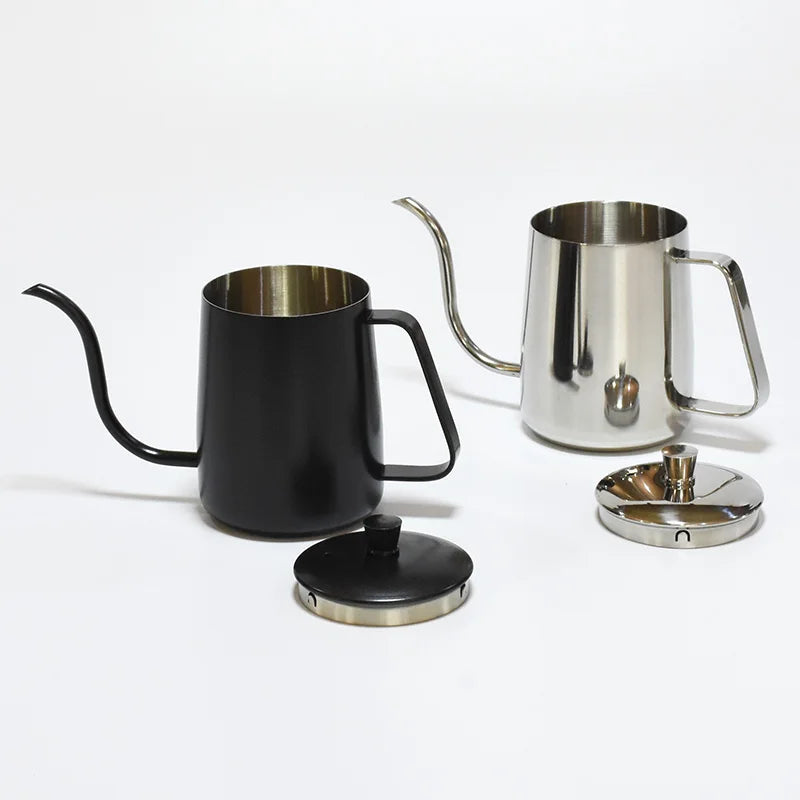 Hot sell 350/600ml hand drip coffee pouring kettle 304 stainless steel pour over gooseneck tea pot for kitchen hotel